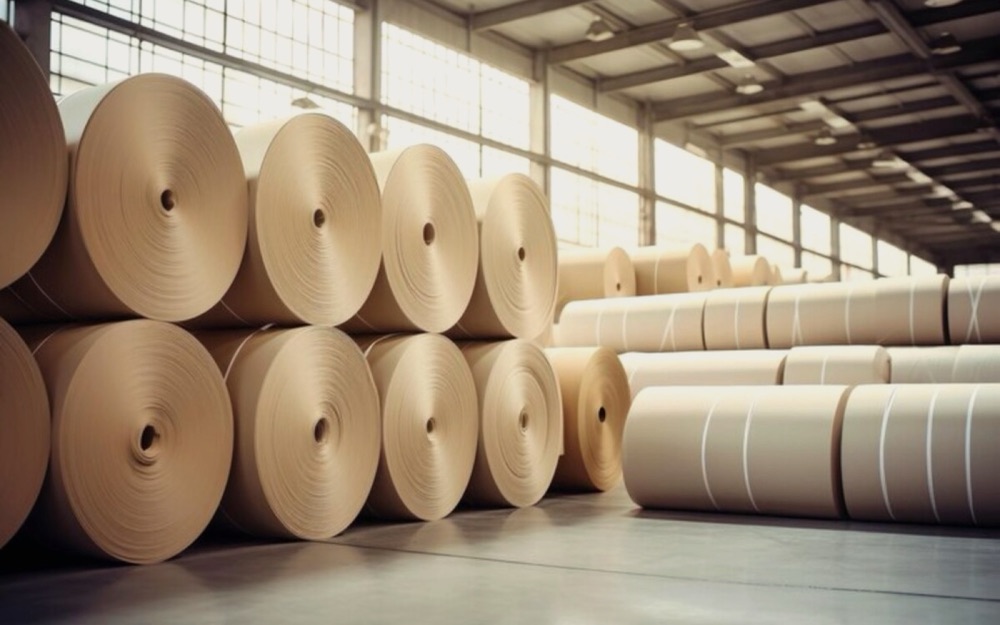 Kraft reels stacked and ready for dispatch